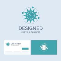 Efficacité. la gestion. En traitement. productivité. symbole d'icône de glyphe de logo d'entreprise de projet pour votre entreprise. cartes de visite turquoise avec modèle de logo de marque. vecteur