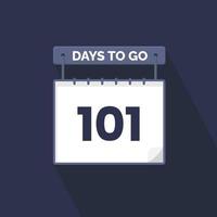 101 jours restants compte à rebours pour la promotion des ventes. 101 jours restants avant la bannière de vente promotionnelle vecteur