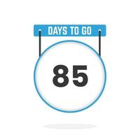 85 jours restants compte à rebours pour la promotion des ventes. 85 jours restants avant la bannière de vente promotionnelle vecteur