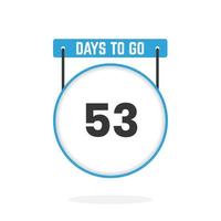 53 jours restants compte à rebours pour la promotion des ventes. 53 jours restants avant la bannière de vente promotionnelle vecteur