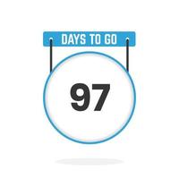 97 jours restants compte à rebours pour la promotion des ventes. 97 jours restants avant la bannière de vente promotionnelle vecteur