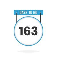 163 jours restants compte à rebours pour la promotion des ventes. 163 jours restants avant la bannière de vente promotionnelle vecteur