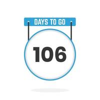 106 jours restants compte à rebours pour la promotion des ventes. 106 jours restants avant la bannière de vente promotionnelle vecteur