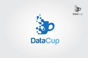 modèle de logo vectoriel de coupe de données. bon logo pour la tasse de données. un logo simple et efficace pour une entreprise de marketing internet, statistique ou analytique.