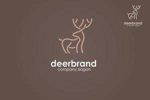 modèle de logo vectoriel de marque de cerf. style de ligne de cerf. ce design de logo élégant peut être utilisé à différentes fins pour une entreprise, un produit, un service ou pour toutes vos idées.