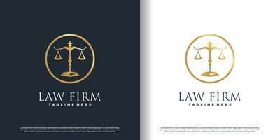création de logo de loi avec un vecteur premium de concept simple et frais