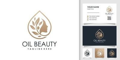 vecteur de conception de logo de beauté naturelle pour vecteur premium femme