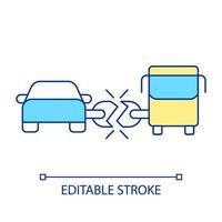 aucune icône de couleur rvb d'intégration de services de transport. services de véhicules séparés et divisés. illustration vectorielle isolée. dessin au trait rempli simple. trait modifiable vecteur