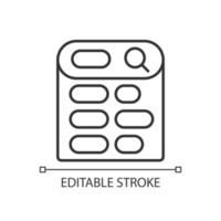 recherche d'icône linéaire de variantes. genre de site Web. base de données avec des informations. Stratégie de recherche. illustration de la ligne mince. symbole de contour. dessin de contour vectoriel. trait modifiable. vecteur