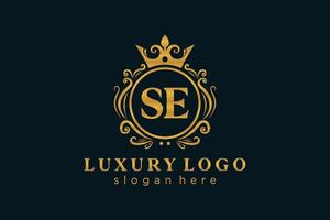 modèle de logo de luxe royal de lettre se initiale dans l'art vectoriel pour le restaurant, la royauté, la boutique, le café, l'hôtel, l'héraldique, les bijoux, la mode et d'autres illustrations vectorielles.