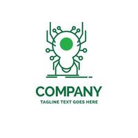 punaise. insecte. araignée. virus. modèle de logo d'entreprise plat d'application. conception de marque verte créative. vecteur