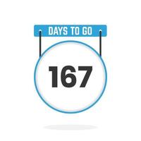 167 jours restants compte à rebours pour la promotion des ventes. 167 jours restants avant la bannière de vente promotionnelle vecteur