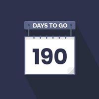 190 jours restants compte à rebours pour la promotion des ventes. 190 jours restants avant la bannière de vente promotionnelle vecteur