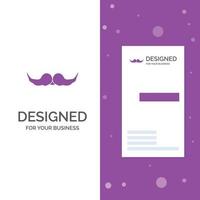 logo d'entreprise pour moustache. branché. movember. Masculin. Hommes. modèle de carte de visite .visite violet vertical. illustration vectorielle de fond créatif vecteur