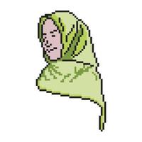 belle femme musulmane en hijab avec pixel art. vecteur