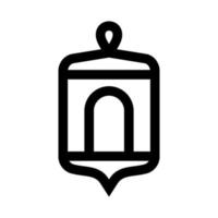 ligne simple d'icône islamique de lanterne. logo de lampe illustration vectorielle vecteur