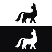 silhouette style loup logo illustration vecteur