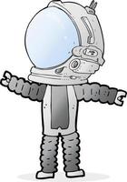 astronaute de dessin animé de personnage de doodle vecteur