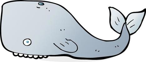 Baleine de dessin animé personnage doodle vecteur