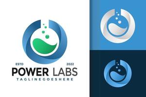 création de logo power labs, vecteur de logos d'identité de marque, logo moderne, modèle d'illustration vectorielle de conceptions de logo