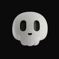 crâne 3d mignon pour halloween ou jeu de machine à sous vecteur