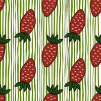 fond d'écran de fraises dessinées à la main.doodle modèle sans couture de fraise. toile de fond de fruits. vecteur