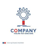 création de logo de nom d'entreprise pour seo. chercher. optimisation. traiter. paramètre. conception de nom de marque bleu et rouge avec place pour le slogan. modèle de logo créatif abstrait pour petites et grandes entreprises. vecteur