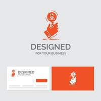 modèle de logo d'entreprise pour le recrutement. chercher. trouver. ressource humaine. personnes. cartes de visite orange avec modèle de logo de marque. vecteur