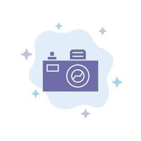 icône bleue de conception d'image de caméra sur fond de nuage abstrait vecteur