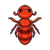 mignon petit dessin animé de fourmi rouge vecteur