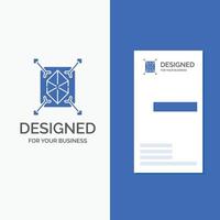 logo d'entreprise pour objet. prototypage. rapide. structure. 3d. modèle de carte de visite bleu vertical. vecteur