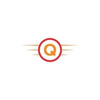 lettre q vitesse simple logo moderne vecteur