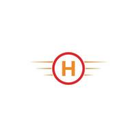 lettre h speed logo créatif moderne vecteur