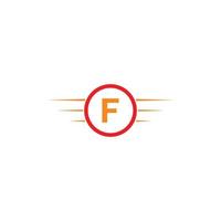 lettre f speed logo créatif moderne vecteur