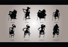 Vecteur silhouettes wayang