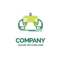 Jeu. jeu. portable. divertissement. modèle de logo d'entreprise plat d'application. conception de marque verte créative. vecteur