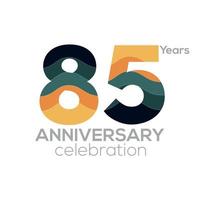 Création de logo du 85e anniversaire, modèle vectoriel d'icône numéro 85. palettes de couleurs minimalistes