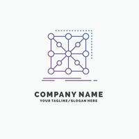 Les données. cadre. application. groupe. modèle de logo d'entreprise violet complexe. place pour le slogan vecteur