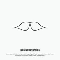 moustache. branché. movember. Masculin. icône des hommes. symbole gris de vecteur de ligne pour ui et ux. site web ou application mobile