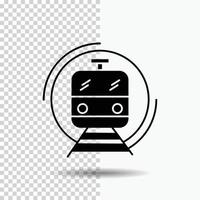 métro. former. intelligent. Publique. icône de glyphe de transport sur fond transparent. icône noire vecteur