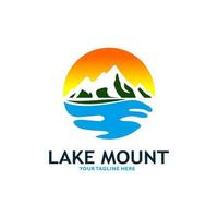 montagne lac logo nature paysage stock illustration vectorielle vecteur