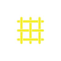eps10 vecteur jaune treillis ou grille métallique icône abstraite isolée sur fond blanc. symbole derrière les barreaux dans un style moderne et plat simple pour la conception, le logo et l'application mobile de votre site Web