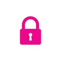 eps10 icône d'art solide de cadenas de sécurité vecteur rose isolé sur fond blanc. symbole rempli de serrure fermée dans un style moderne simple et plat pour la conception, le logo et l'application mobile de votre site Web