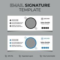 signature d'e-mail moderne d'entreprise ou pied de page d'e-mail et conception de couverture de médias sociaux personnels, modèle plat, abstrait, moderne et minimal avec des couleurs bleu foncé, jaune, noir, mise en page d'illustration vectorielle. vecteur