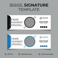 signature d'e-mail moderne d'entreprise ou pied de page d'e-mail et conception de couverture de médias sociaux personnels, modèle plat, abstrait, moderne et minimal avec des couleurs bleu foncé, jaune, noir, mise en page d'illustration vectorielle. vecteur