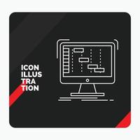 fond de présentation créative rouge et noir pour ableton. application. choucas. numérique. icône de la ligne du séquenceur vecteur