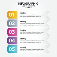 modèle d'infographie verticale d'entreprise. conception de lignes fines avec numéros 5 options ou étapes. vecteur