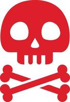 icône d'avertissement rouge de poison, toxique, chimique et électrique. danger. symbole de la mort vecteur