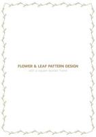 motif de feuilles et de fleurs avec un cadre de bordure rectangle vecteur