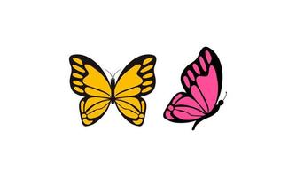 belle couleur papillon logo vector art illustration